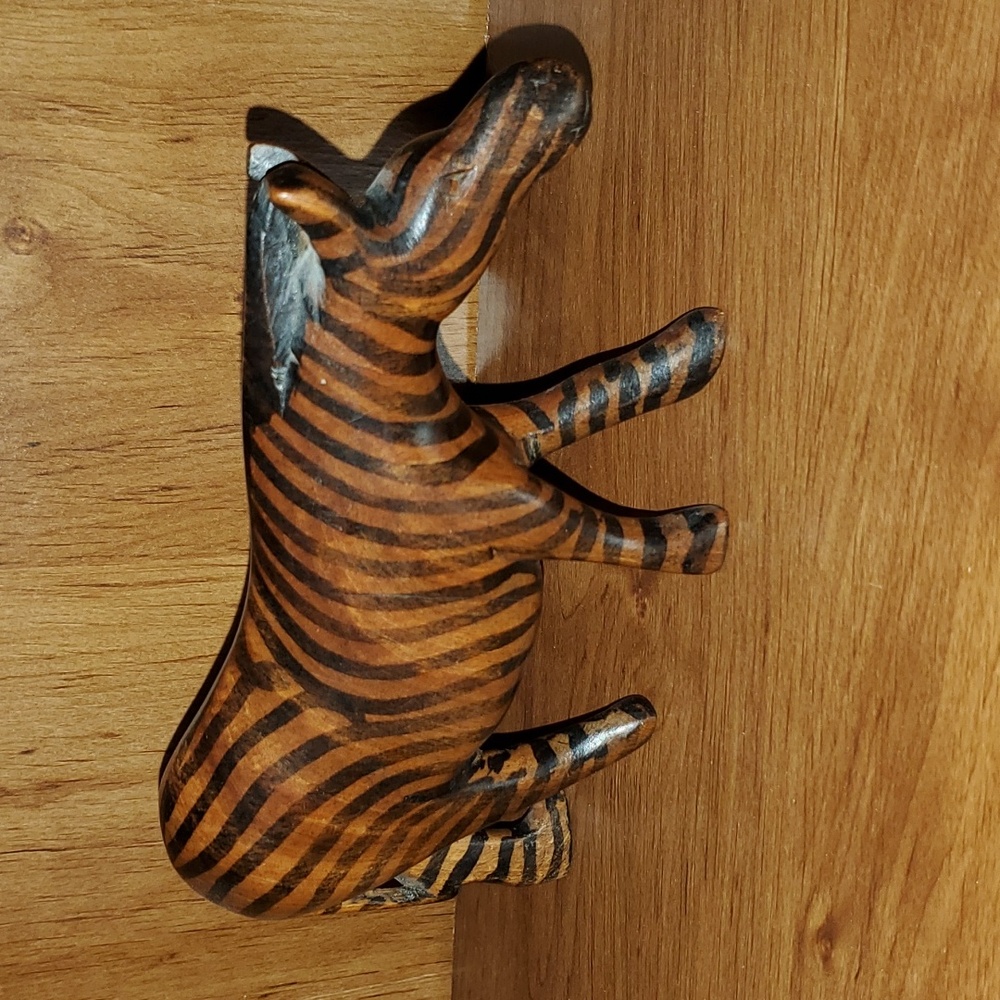 Hand Carved Wood Zebra